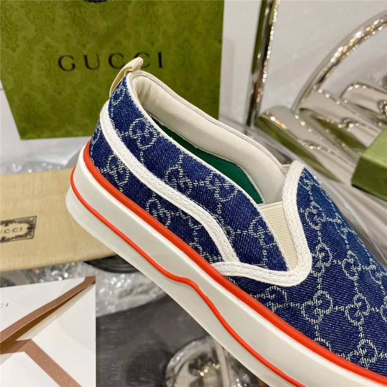 WOMEN'S-GUCCI-TENNIS-1977-SLIP-ON-SNEAKER-BLUE-624733-2KQ30-4466-09 WOMENS GUCCI TENNIS 1977 SLIP ON SNEAKER BLUE 624733 2KQ30 4466 09