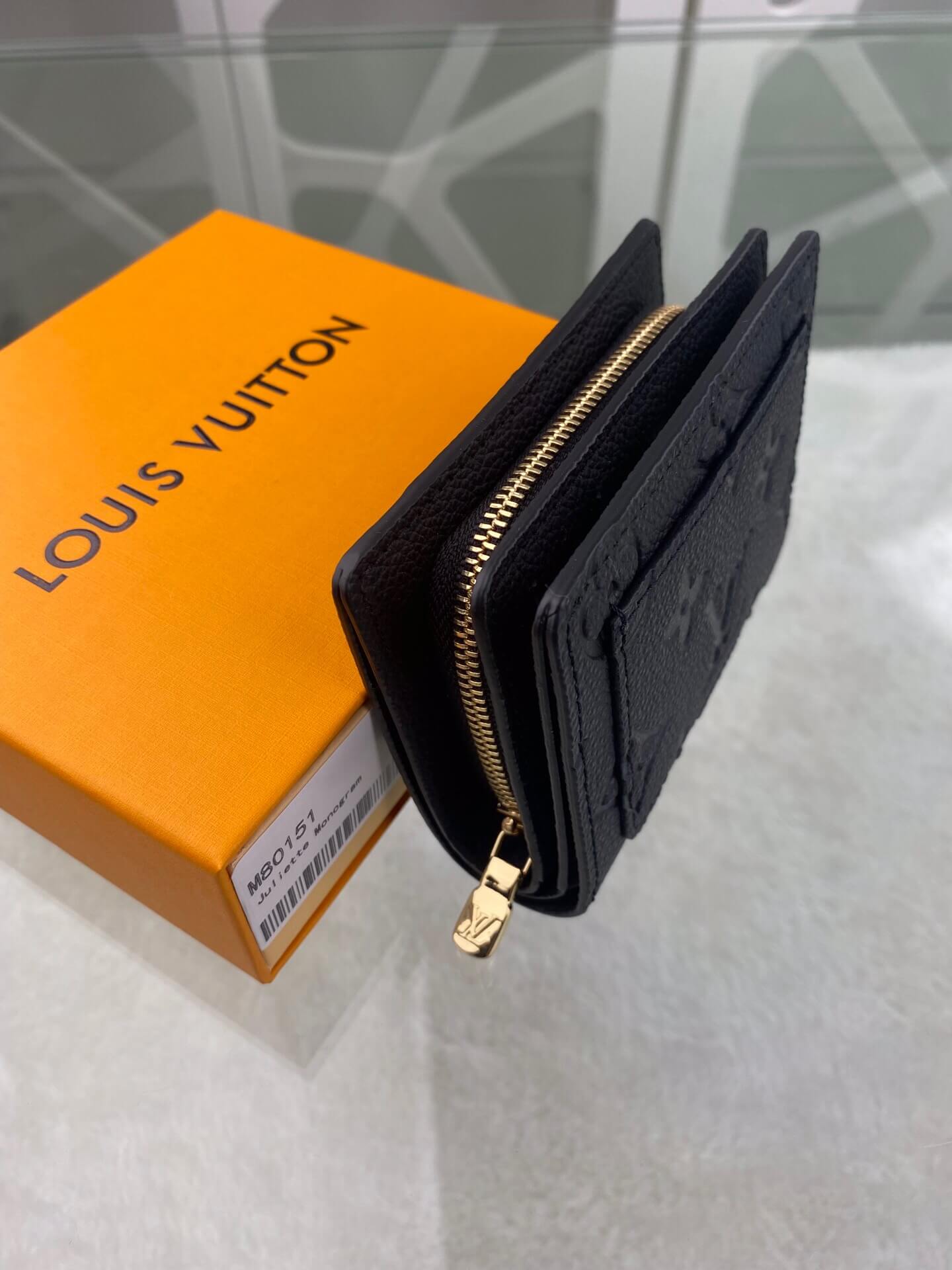 louis-vuitton-cléa-wallet-monogram-empreinte-leather-wallets-and-small-leather-goods-M80151-03 louis vuitton clea wallet monogram empreinte leather wallets and small leather goods M80151 03