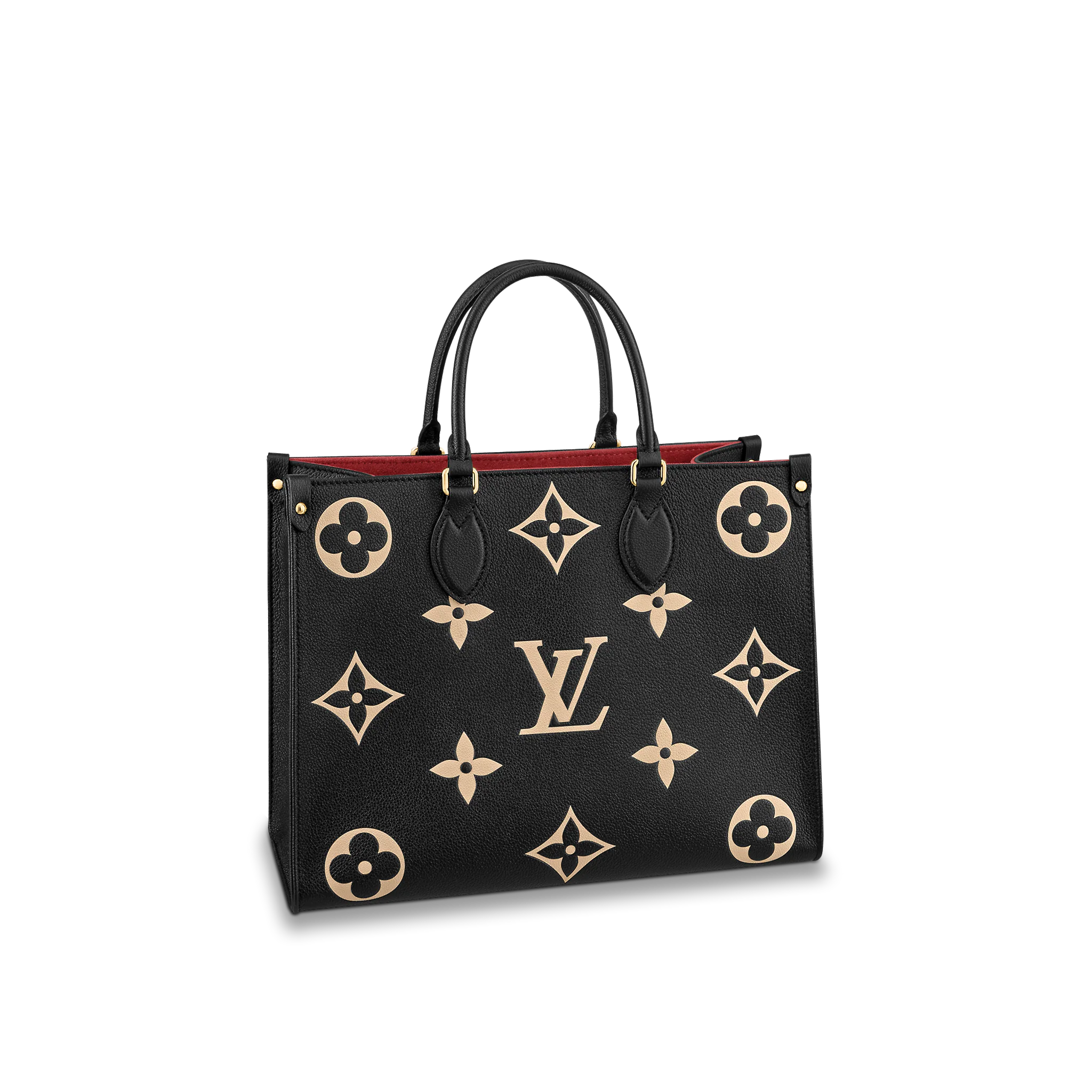 louis-vuitton-onthego-mm-bicolor-monogram-empreinte-leather-handbags-M45495 louis vuitton onthego mm bicolor monogram empreinte leather handbags M45495