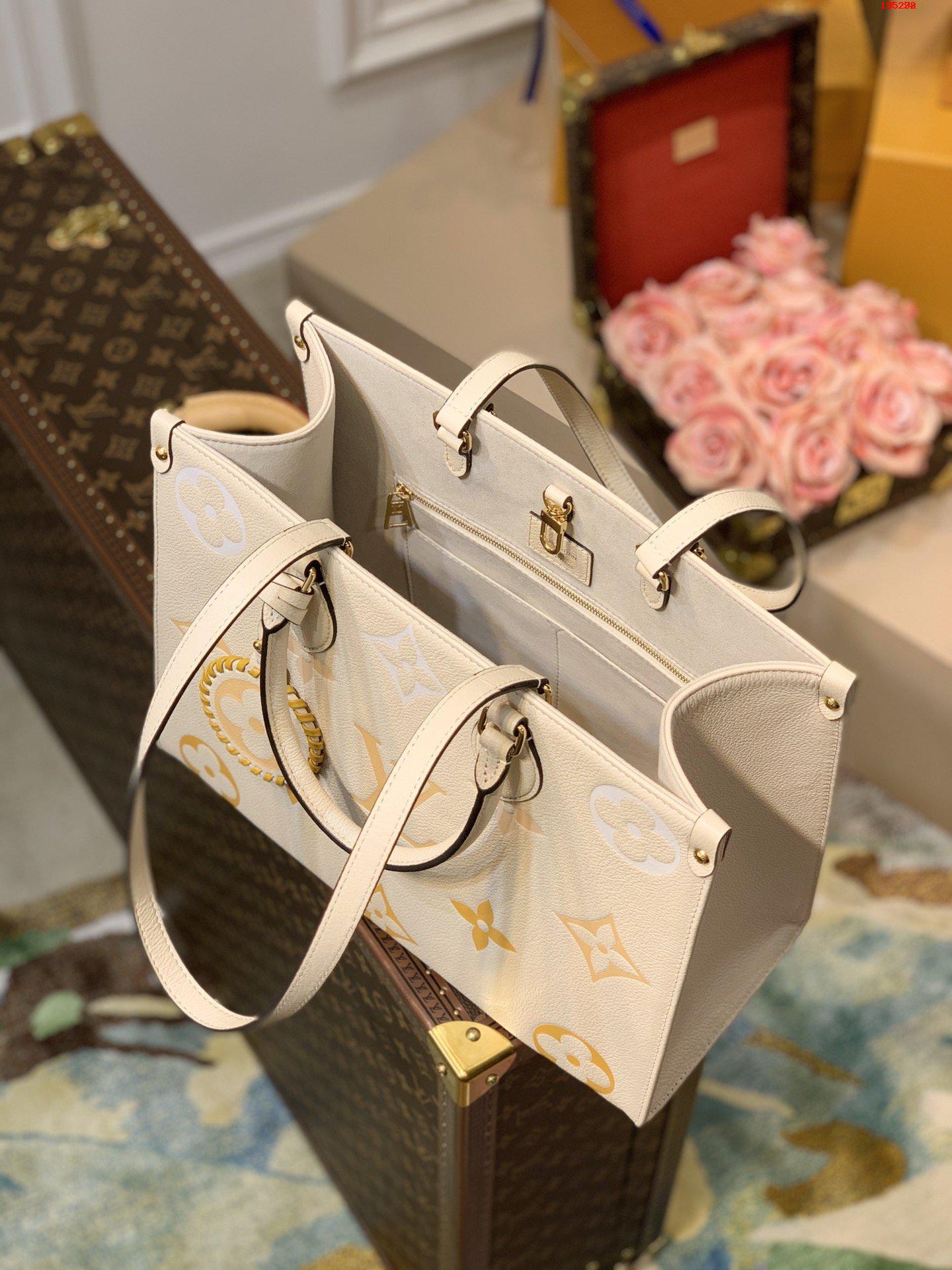 louis-vuitton-onthego-mm-monogram-empreinte-leather-handbags-M45717-09 louis vuitton onthego mm monogram empreinte leather handbags M45717 09