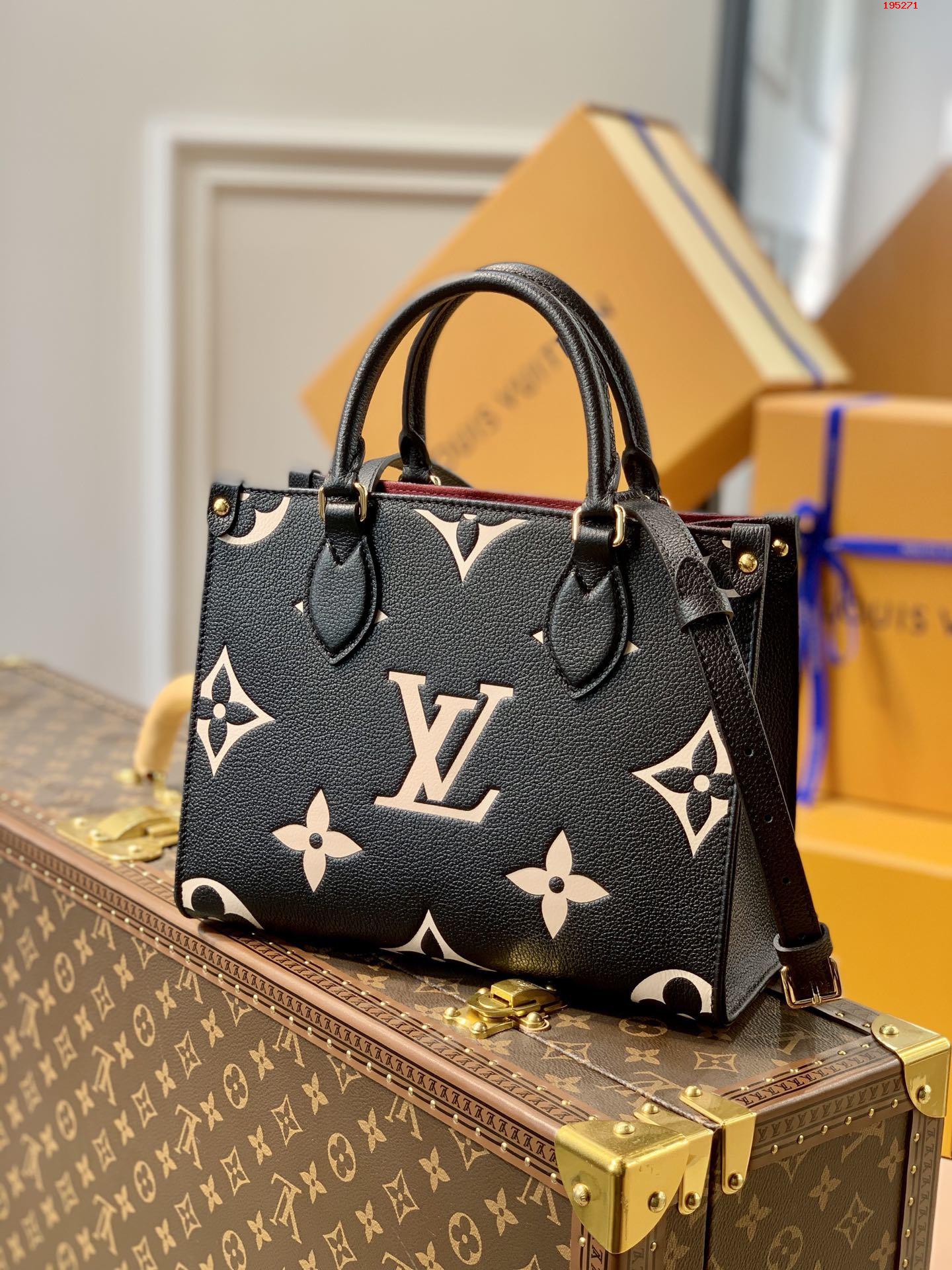 louis-vuitton-onthego-pm-bicolor-monogram-empreinte-leather-handbags-M45659-02 louis vuitton onthego pm bicolor monogram empreinte leather handbags M45659 02