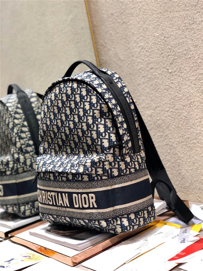 DIOR-DIORTRAVEL-BACKPACK-BLUE-DIOR-OBLIQUE-JACQUARD-M6104STZQ_M928-03 DIOR DIORTRAVEL BACKPACK BLUE DIOR OBLIQUE JACQUARD M6104STZQ M928 03