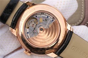 GIRARD PERREGAUX 1966 38 PINK GOLD BLACK DIAMOND SILVER 49525D52A1A1 BK6A 013