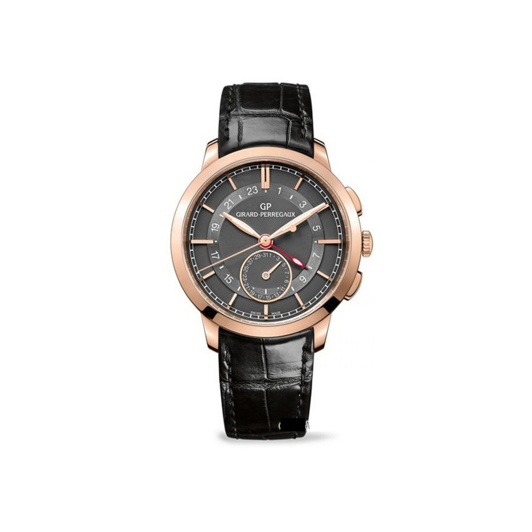 GIRARD-PERREGAUX-1966-DUAL-TIME-PINK-GOLD-GREY-49544-52-231-BB60-0 GIRARD PERREGAUX 1966 DUAL TIME PINK GOLD GREY 49544 52 231 BB60 0