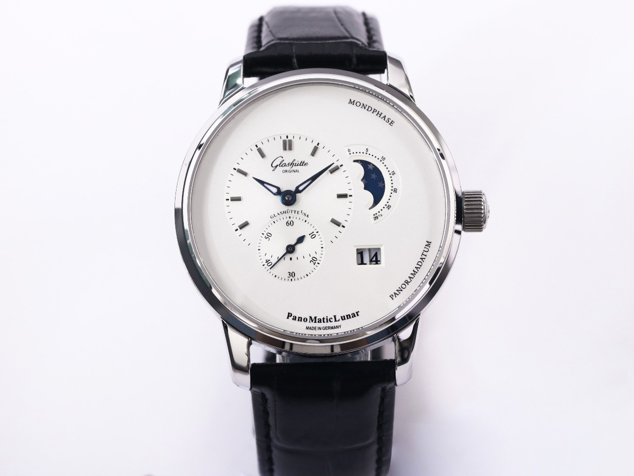 GLASHÜTTE-ORIGINAL-PANOMATIC-LUNAR-STAINLESS-STEEL-SILVER-1-90-02-42-32-05-01 GLASHUTTE ORIGINAL PANOMATIC LUNAR STAINLESS STEEL SILVER 1 90 02 42 32 05 01