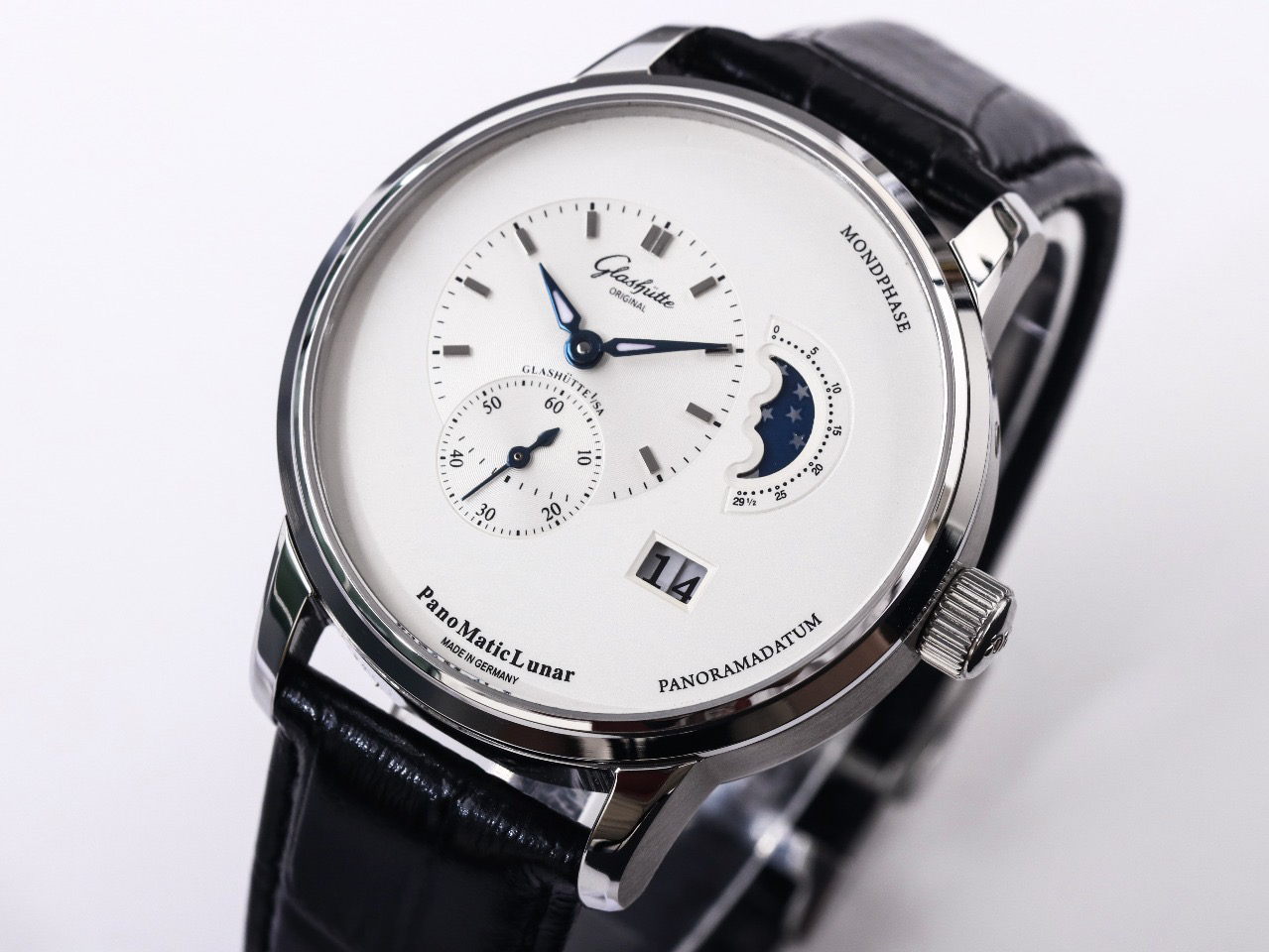 GLASHÜTTE-ORIGINAL-PANOMATIC-LUNAR-STAINLESS-STEEL-SILVER-1-90-02-42-32-05-03 GLASHUTTE ORIGINAL PANOMATIC LUNAR STAINLESS STEEL SILVER 1 90 02 42 32 05 03