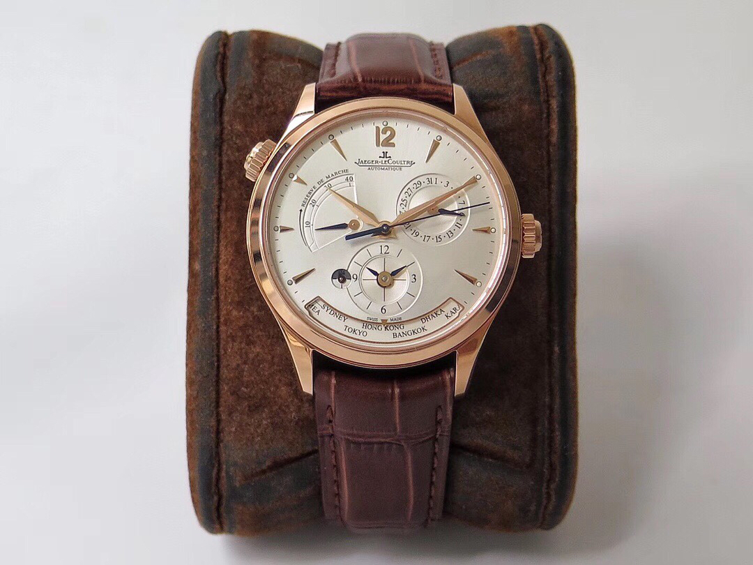 JAEGER-LECOULTRE-MASTER-GEOGRAPHIC-PINK-GOLD-SILVER-ALLIGATOR-1422521-01 JAEGER LECOULTRE MASTER GEOGRAPHIC PINK GOLD SILVER ALLIGATOR 1422521 01