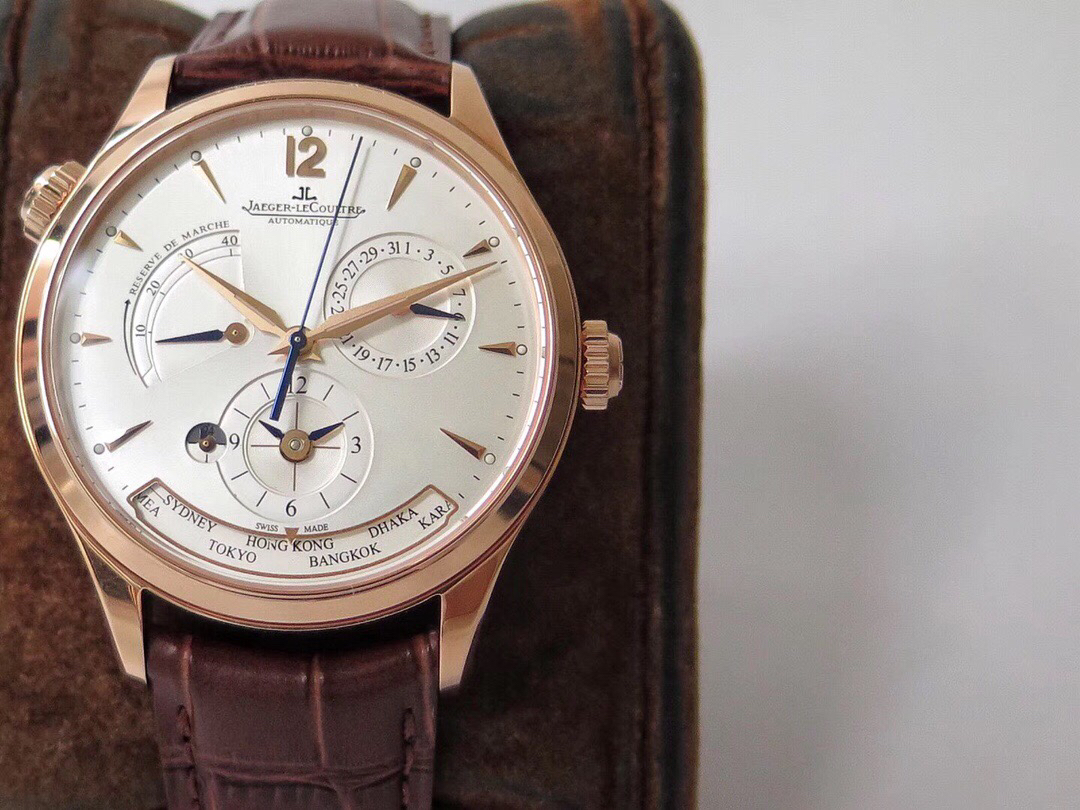 JAEGER-LECOULTRE-MASTER-GEOGRAPHIC-PINK-GOLD-SILVER-ALLIGATOR-1422521-04 JAEGER LECOULTRE MASTER GEOGRAPHIC PINK GOLD SILVER ALLIGATOR 1422521 04