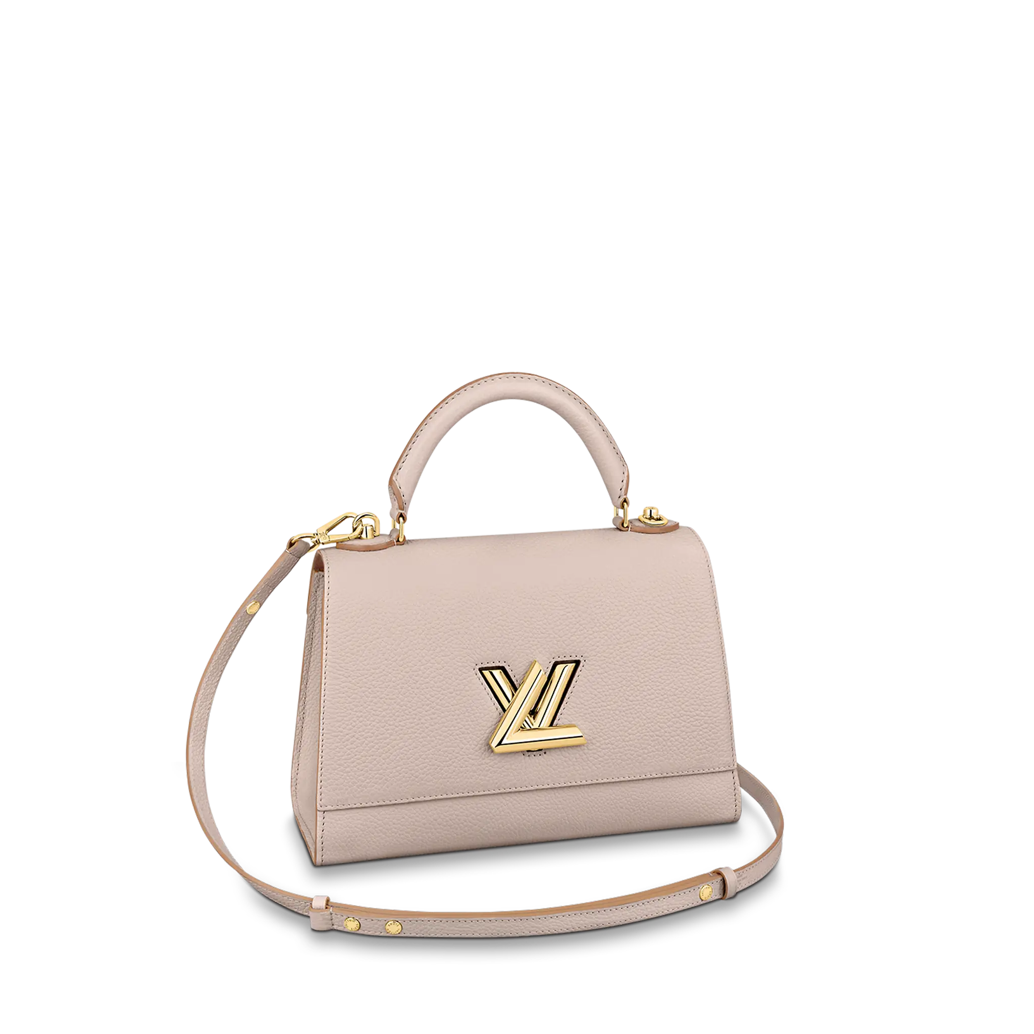 LOUIS VUITTON TWIST ONE HANDLE MM HANDBAG TAURILLON LEATHER GREIGE M57092 LOUIS VUITTON TWIST ONE HANDLE MM HANDBAG TAURILLON LEATHER GREIGE M57092