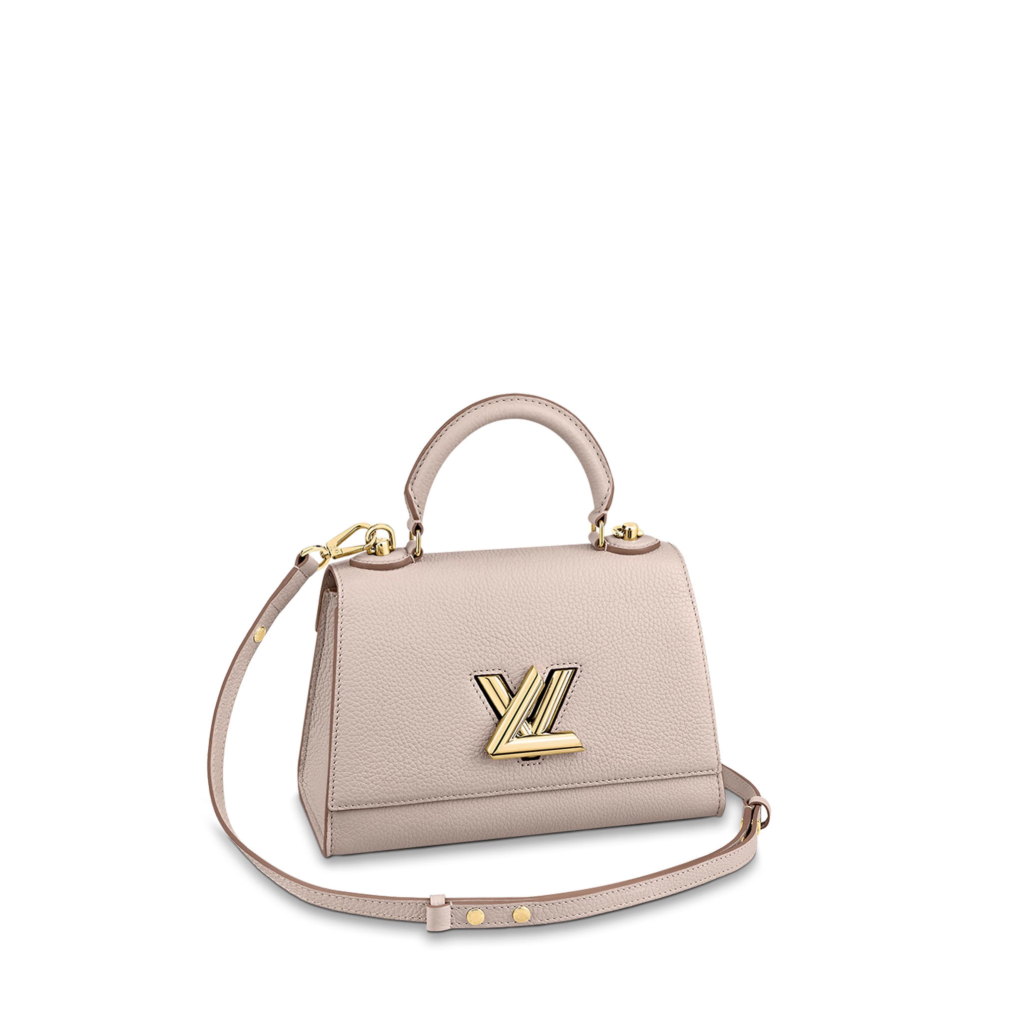 LOUIS VUITTON TWIST ONE HANDLE PM HANDBAG TAURILLON LEATHER GREIGE M57214 LOUIS VUITTON TWIST ONE HANDLE PM HANDBAG TAURILLON LEATHER GREIGE M57214