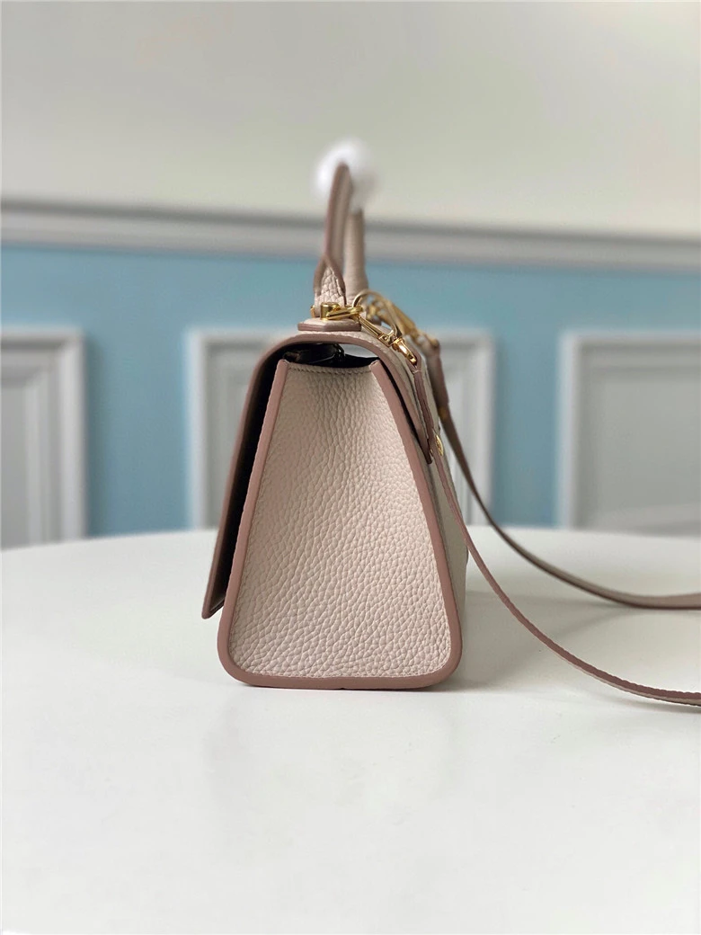 LOUIS VUITTON TWIST ONE HANDLE PM HANDBAG TAURILLON LEATHER GREIGE M57214_2 LOUIS VUITTON TWIST ONE HANDLE PM HANDBAG TAURILLON LEATHER GREIGE M57214 2