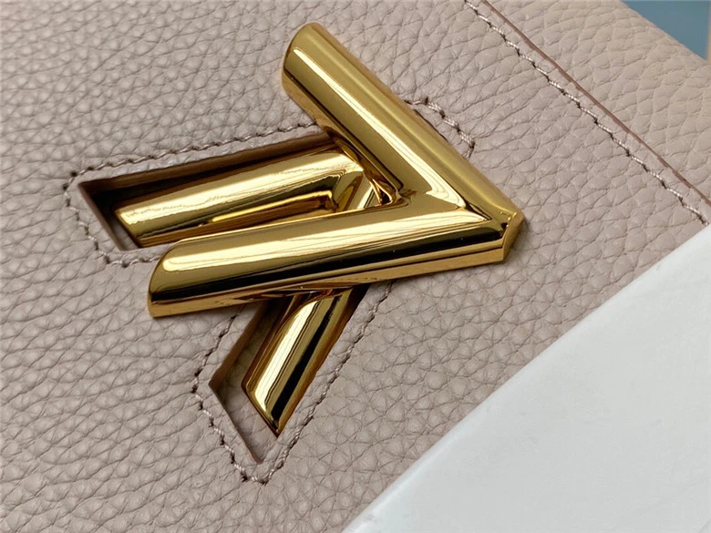 LOUIS VUITTON TWIST ONE HANDLE PM HANDBAG TAURILLON LEATHER GREIGE M57214_5 LOUIS VUITTON TWIST ONE HANDLE PM HANDBAG TAURILLON LEATHER GREIGE M57214 5