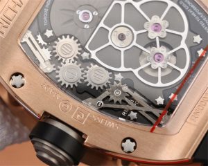 RICHARD MILLE TOURBILLON ROSE GOLD BLACK DIAL SWISS TOURBILLON RM001 013