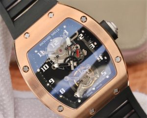 RICHARD MILLE TOURBILLON ROSE GOLD BLACK DIAL SWISS TOURBILLON RM001 04