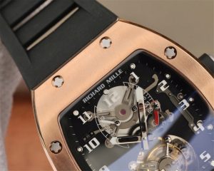 RICHARD MILLE TOURBILLON ROSE GOLD BLACK DIAL SWISS TOURBILLON RM001 06