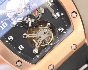 RICHARD MILLE TOURBILLON ROSE GOLD BLACK DIAL SWISS TOURBILLON RM001 07