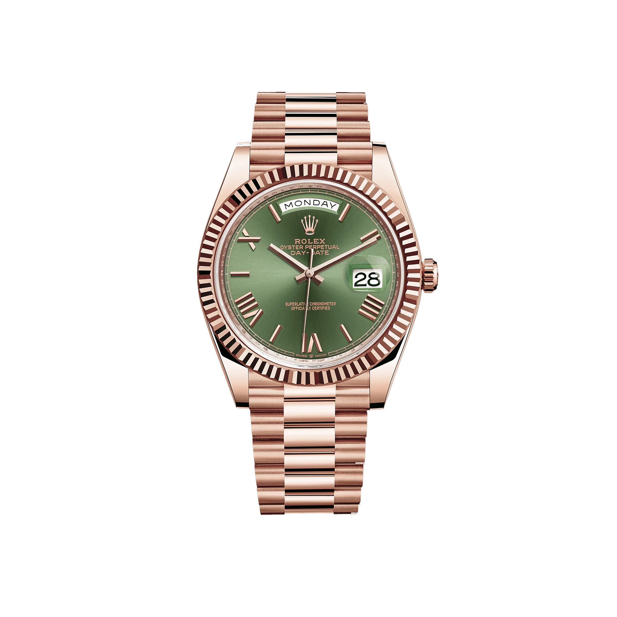 ROLEX-DAY-DATE-40-EVEROSE-OLIVE-ROMAN-228235-0025-0 ROLEX DAY DATE 40 EVEROSE OLIVE ROMAN 228235 0025 0