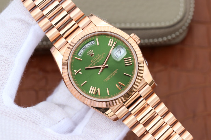 ROLEX-DAY-DATE-40-EVEROSE-OLIVE-ROMAN-228235-0025-02 ROLEX DAY DATE 40 EVEROSE OLIVE ROMAN 228235 0025 02