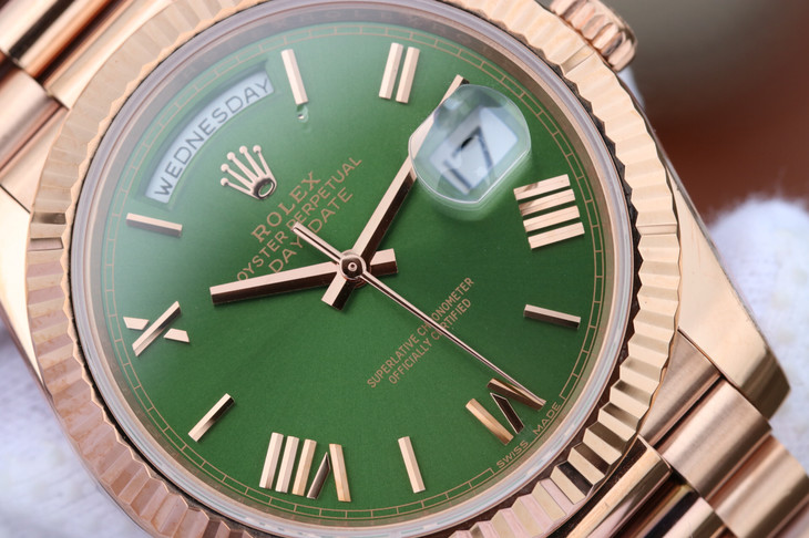 ROLEX-DAY-DATE-40-EVEROSE-OLIVE-ROMAN-228235-0025-04 ROLEX DAY DATE 40 EVEROSE OLIVE ROMAN 228235 0025 04