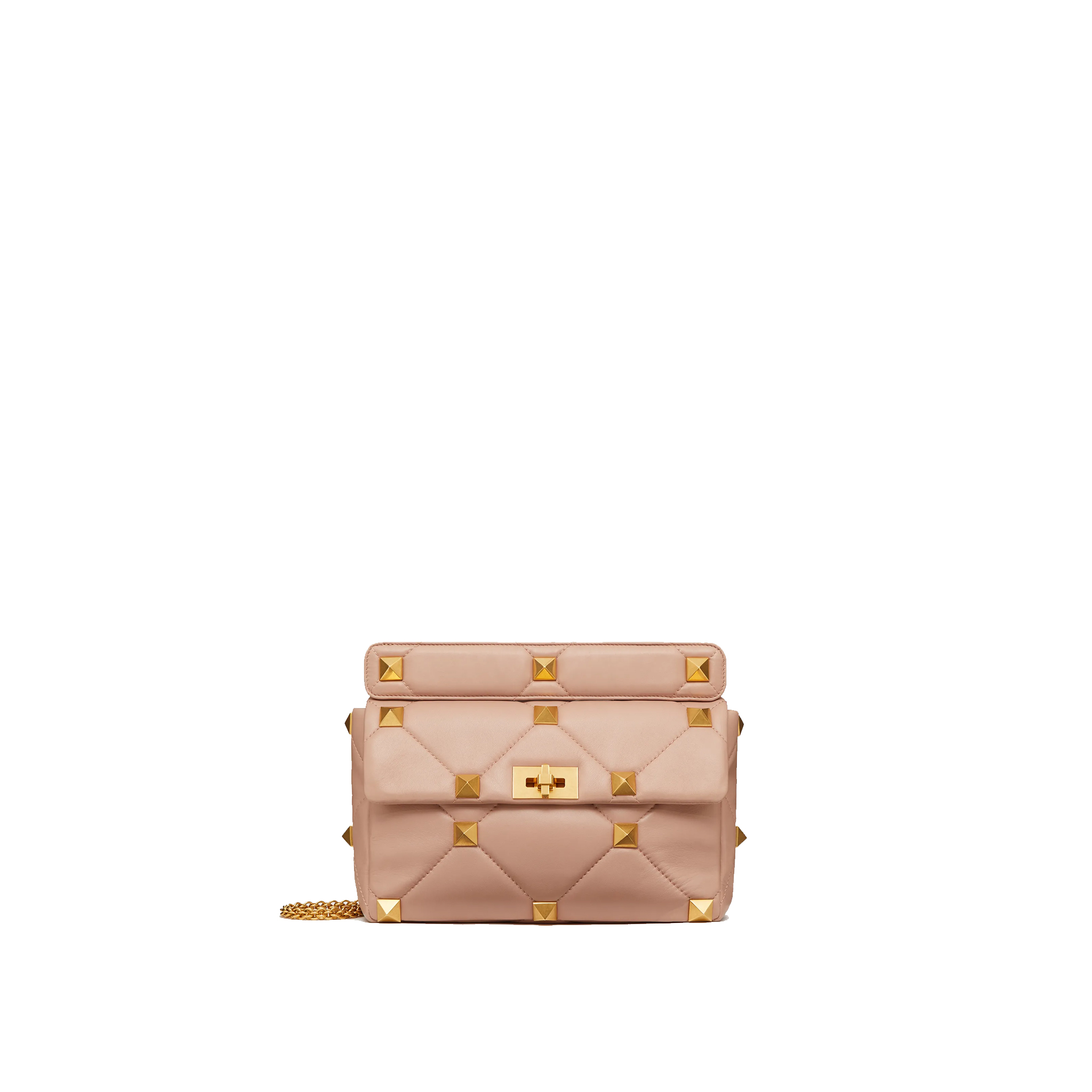 VALENTINO-LARGE-ROMAN-STUD-THE-SHOULDER-BAG-IN-NAPPA-WITH-CHAIN-PINK-WW2B0I60BSFGF9-0 VALENTINO LARGE ROMAN STUD THE SHOULDER BAG IN NAPPA WITH CHAIN PINK WW2B0I60BSFGF9 0