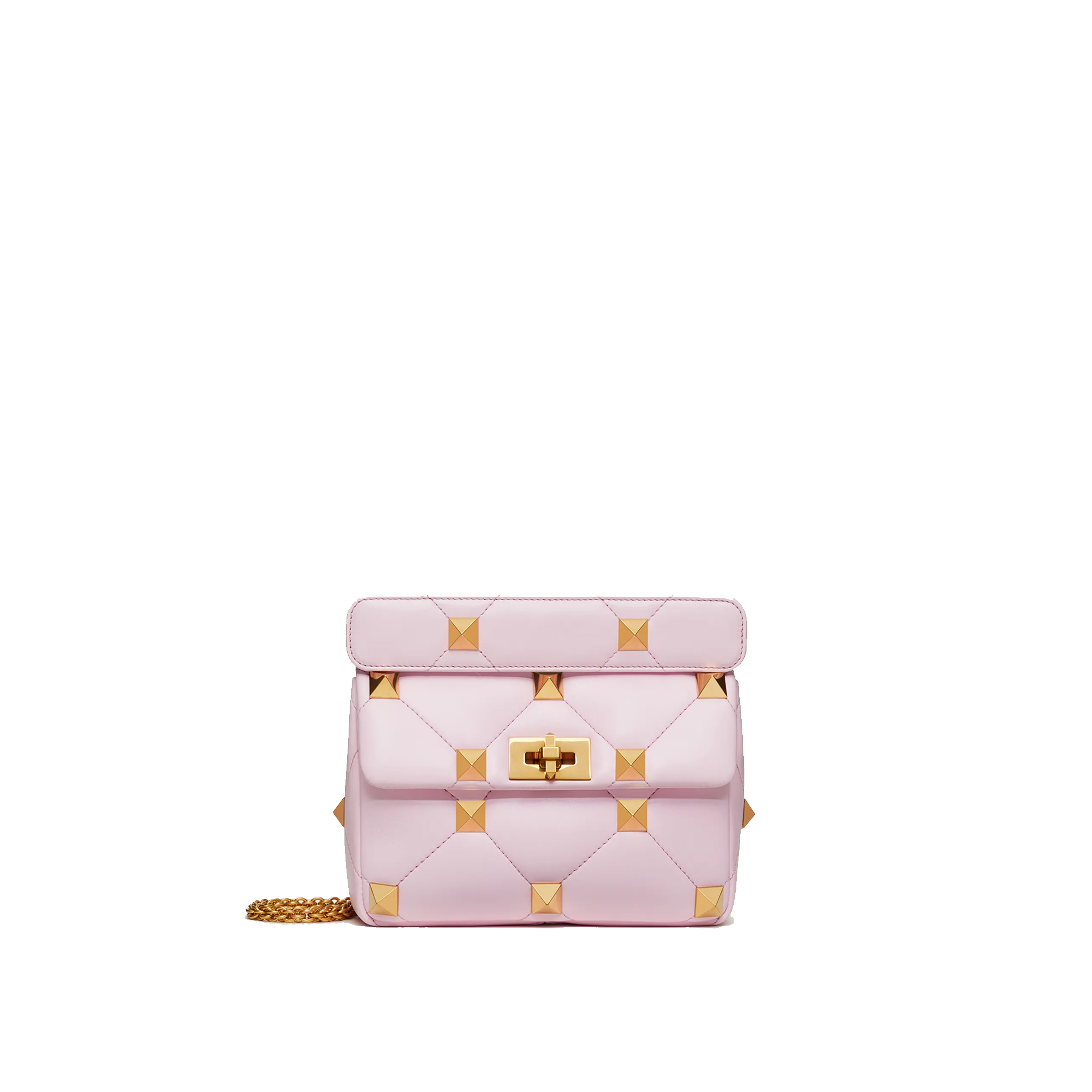 VALENTINO-MEDIUM-ROMAN-STUD-THE-SHOULDER-BAG-IN-NAPPA-WITH-CHAIN-PINK-WW2B0I82BSFM26-0 VALENTINO MEDIUM ROMAN STUD THE SHOULDER BAG IN NAPPA WITH CHAIN PINK WW2B0I82BSFM26 0