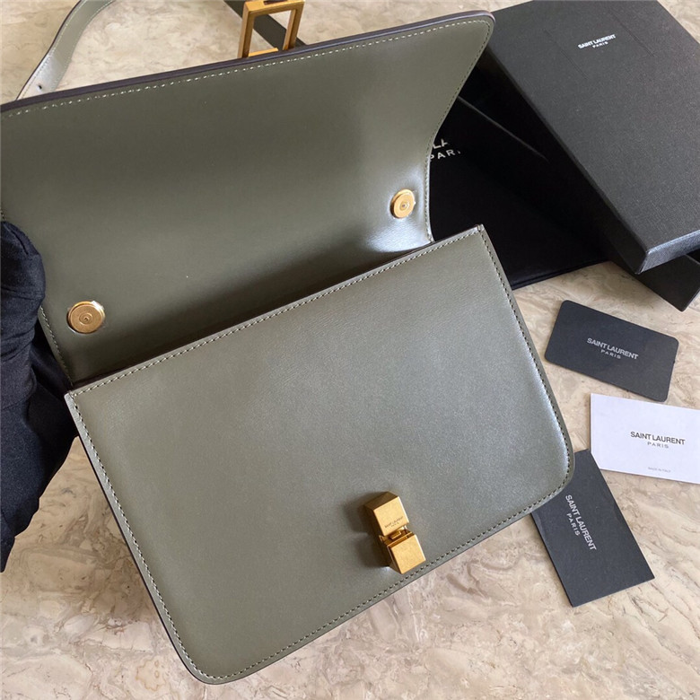 YSL-LE-CARRE-SATCHEL-IN-BOX-SAINT-LAURENT-LEATHER-GREEN-6332141YF0W2423-06 YSL LE CARRE SATCHEL IN BOX SAINT LAURENT LEATHER GREEN 6332141YF0W2423 06