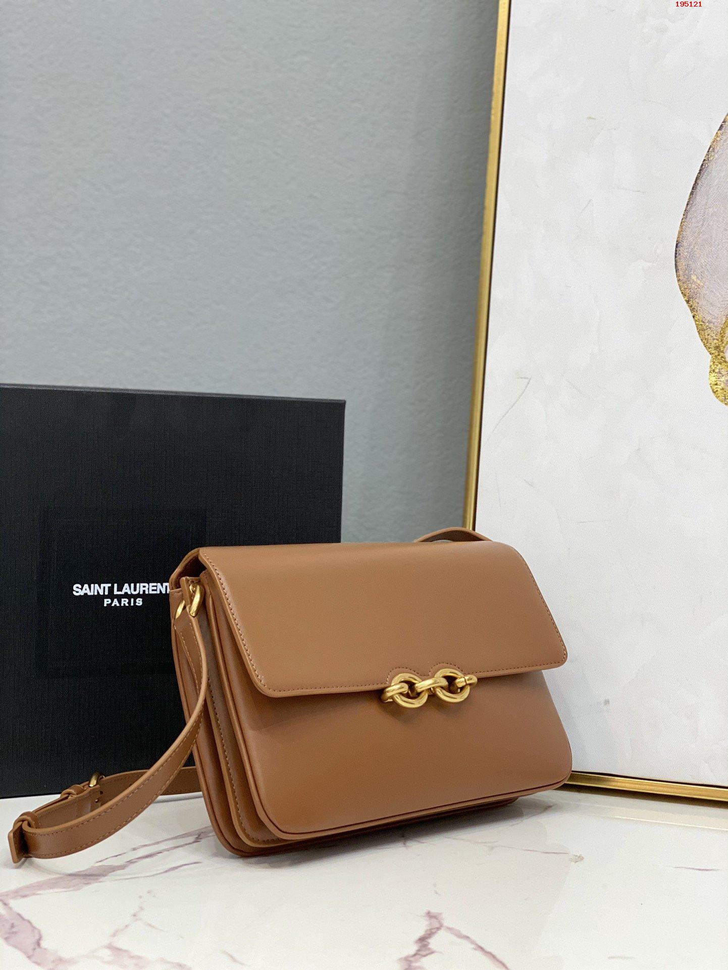 YSL-LE-MAILLON-SATCHEL-IN-SMOOTH-LEATHER-BROWN-6497952R20W6309-02 YSL LE MAILLON SATCHEL IN SMOOTH LEATHER BROWN 6497952R20W6309 02