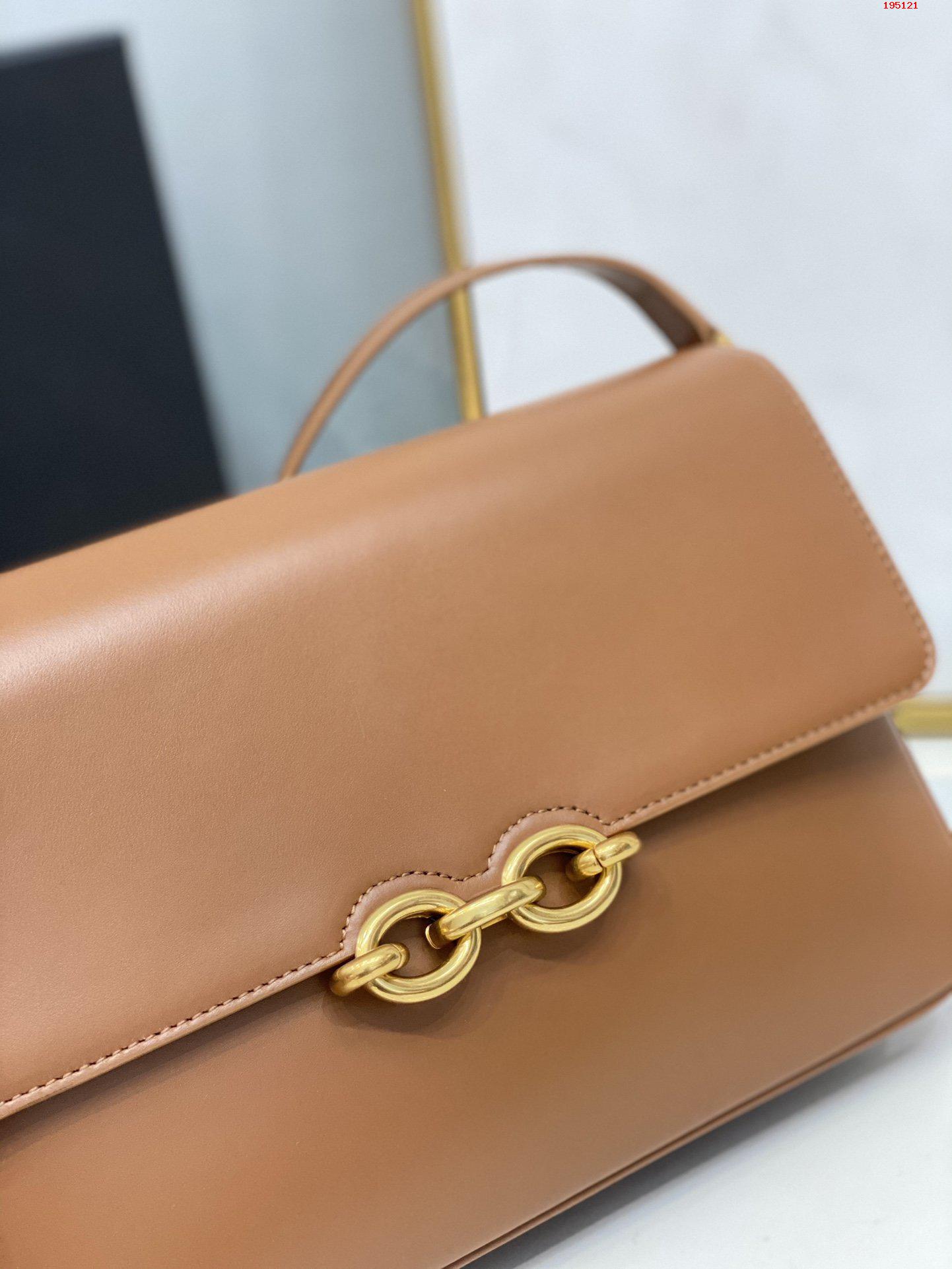 YSL-LE-MAILLON-SATCHEL-IN-SMOOTH-LEATHER-BROWN-6497952R20W6309-05 YSL LE MAILLON SATCHEL IN SMOOTH LEATHER BROWN 6497952R20W6309 05