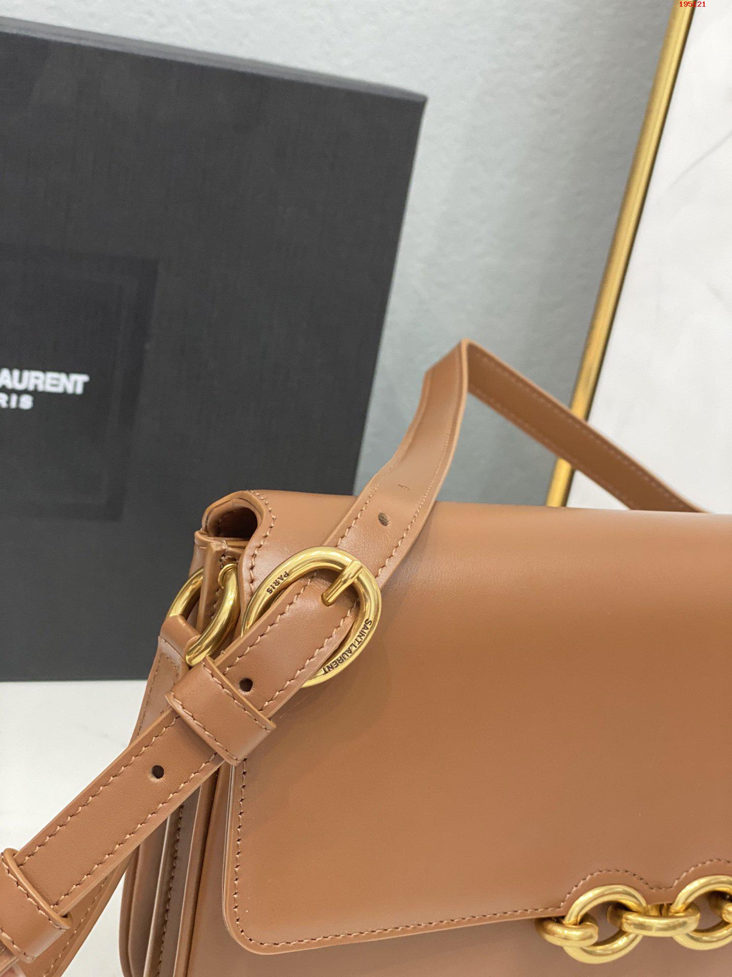 YSL-LE-MAILLON-SATCHEL-IN-SMOOTH-LEATHER-BROWN-6497952R20W6309-06 YSL LE MAILLON SATCHEL IN SMOOTH LEATHER BROWN 6497952R20W6309 06