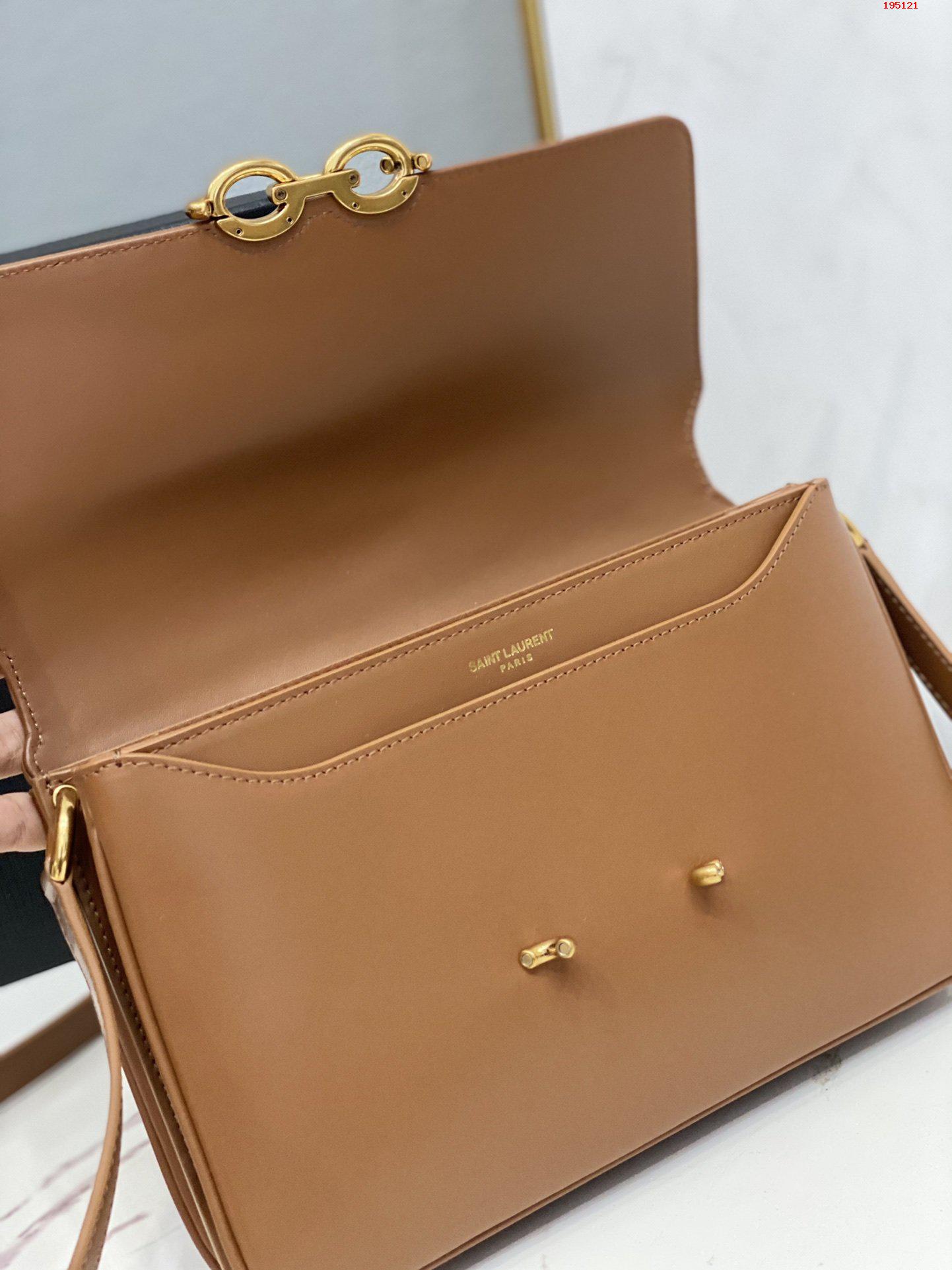 YSL-LE-MAILLON-SATCHEL-IN-SMOOTH-LEATHER-BROWN-6497952R20W6309-07 YSL LE MAILLON SATCHEL IN SMOOTH LEATHER BROWN 6497952R20W6309 07