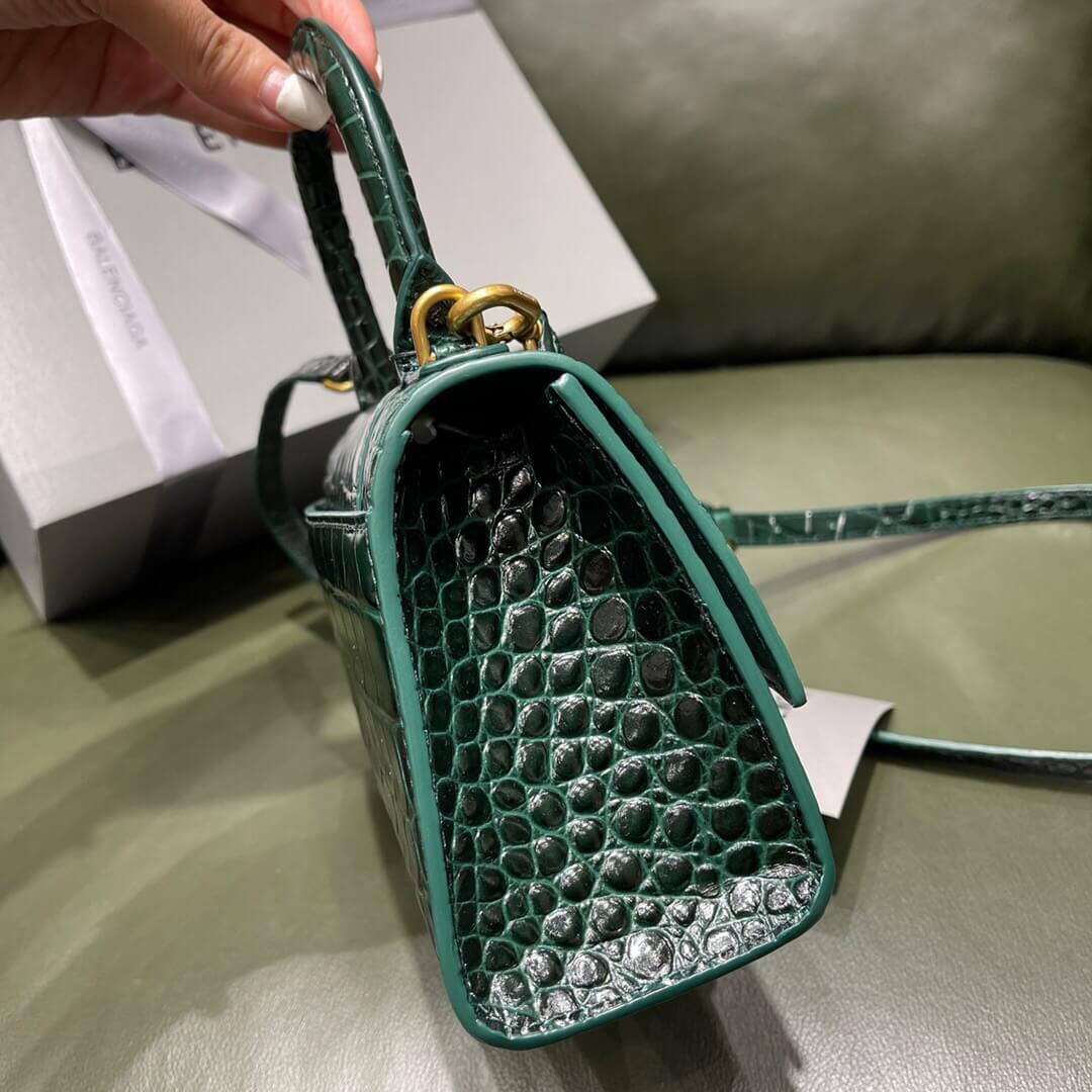 BALENCIAGA-WOMEN'S-HOURGLASS-XS-HANDBAG-IN-FOREST-GREEN-5928331LRGM3011-03 BALENCIAGA WOMENS HOURGLASS XS HANDBAG IN FOREST GREEN 5928331LRGM3011 03