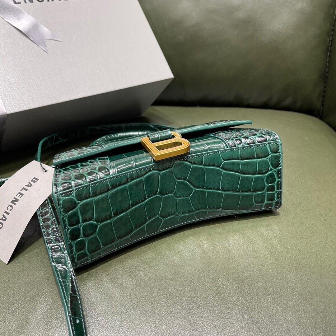 BALENCIAGA-WOMEN'S-HOURGLASS-XS-HANDBAG-IN-FOREST-GREEN-5928331LRGM3011-04 BALENCIAGA WOMENS HOURGLASS XS HANDBAG IN FOREST GREEN 5928331LRGM3011 04
