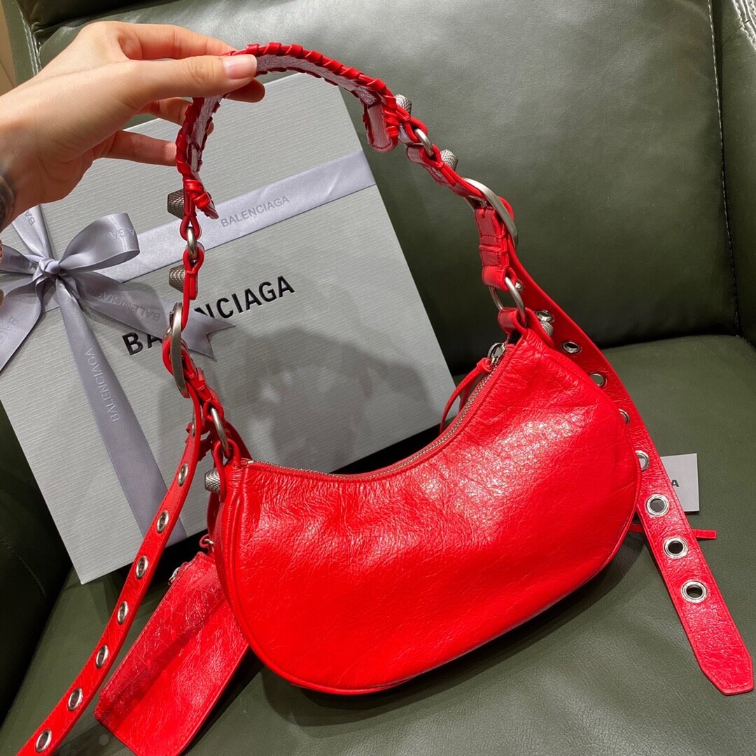 BALENCIAGA-WOMEN'S-LE-CAGOLE-XS-SHOULDER-BAG-IN-RED-6713091VG9Y6406-03 BALENCIAGA WOMENS LE CAGOLE XS SHOULDER BAG IN RED 6713091VG9Y6406 03