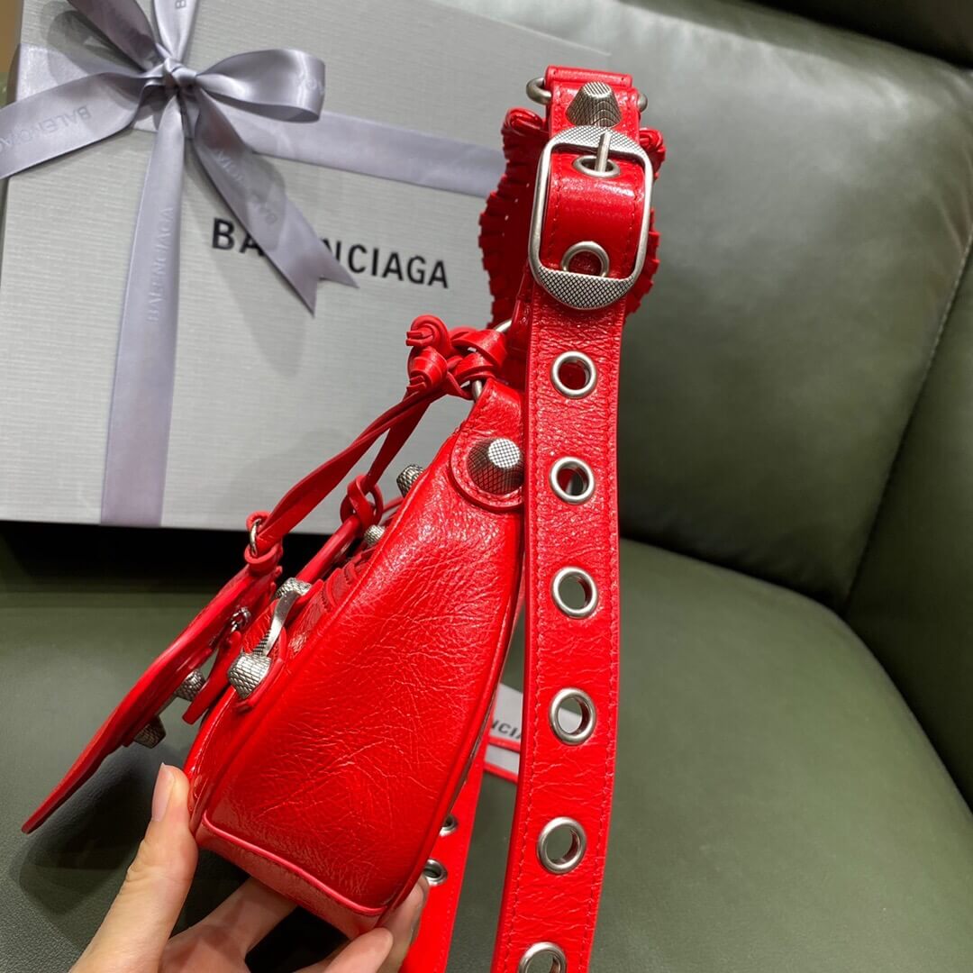BALENCIAGA-WOMEN'S-LE-CAGOLE-XS-SHOULDER-BAG-IN-RED-6713091VG9Y6406-04 BALENCIAGA WOMENS LE CAGOLE XS SHOULDER BAG IN RED 6713091VG9Y6406 04