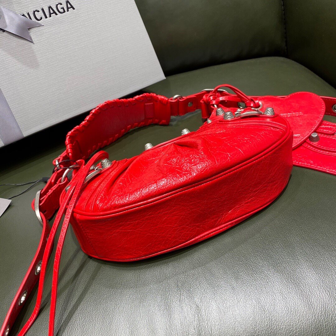 BALENCIAGA-WOMEN'S-LE-CAGOLE-XS-SHOULDER-BAG-IN-RED-6713091VG9Y6406-06 BALENCIAGA WOMENS LE CAGOLE XS SHOULDER BAG IN RED 6713091VG9Y6406 06