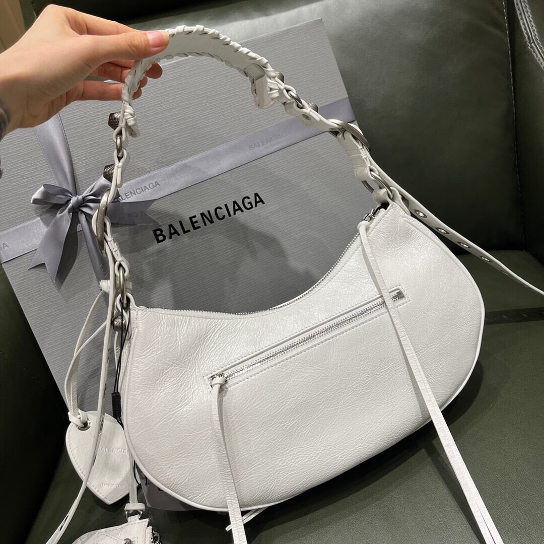 BALENCIAGA-WOMEN'S-LE-CAGOLE-XS-SHOULDER-BAG-IN-WHITE-6713091VG9Y9104-03 BALENCIAGA WOMENS LE CAGOLE XS SHOULDER BAG IN WHITE 6713091VG9Y9104 03