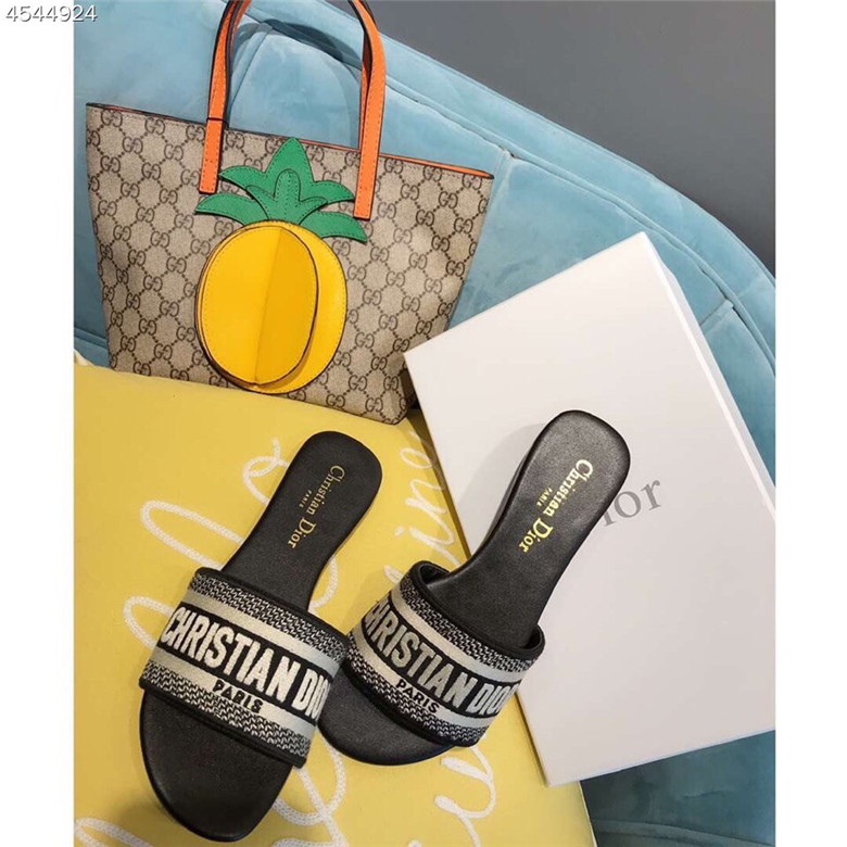 DIOR-DWAY-SLIDE-DEEP-BLUE-EMBROIDERED-COTTON-KCQ166ERC_S56B-02 DIOR DWAY SLIDE DEEP BLUE EMBROIDERED COTTON KCQ166ERC S56B 02