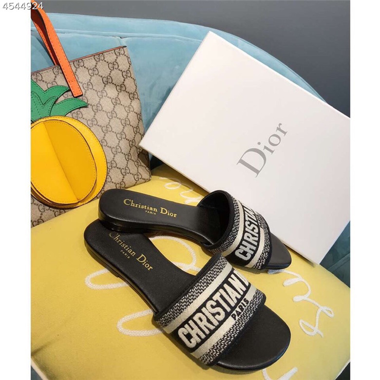 DIOR-DWAY-SLIDE-DEEP-BLUE-EMBROIDERED-COTTON-KCQ166ERC_S56B-03 DIOR DWAY SLIDE DEEP BLUE EMBROIDERED COTTON KCQ166ERC S56B 03