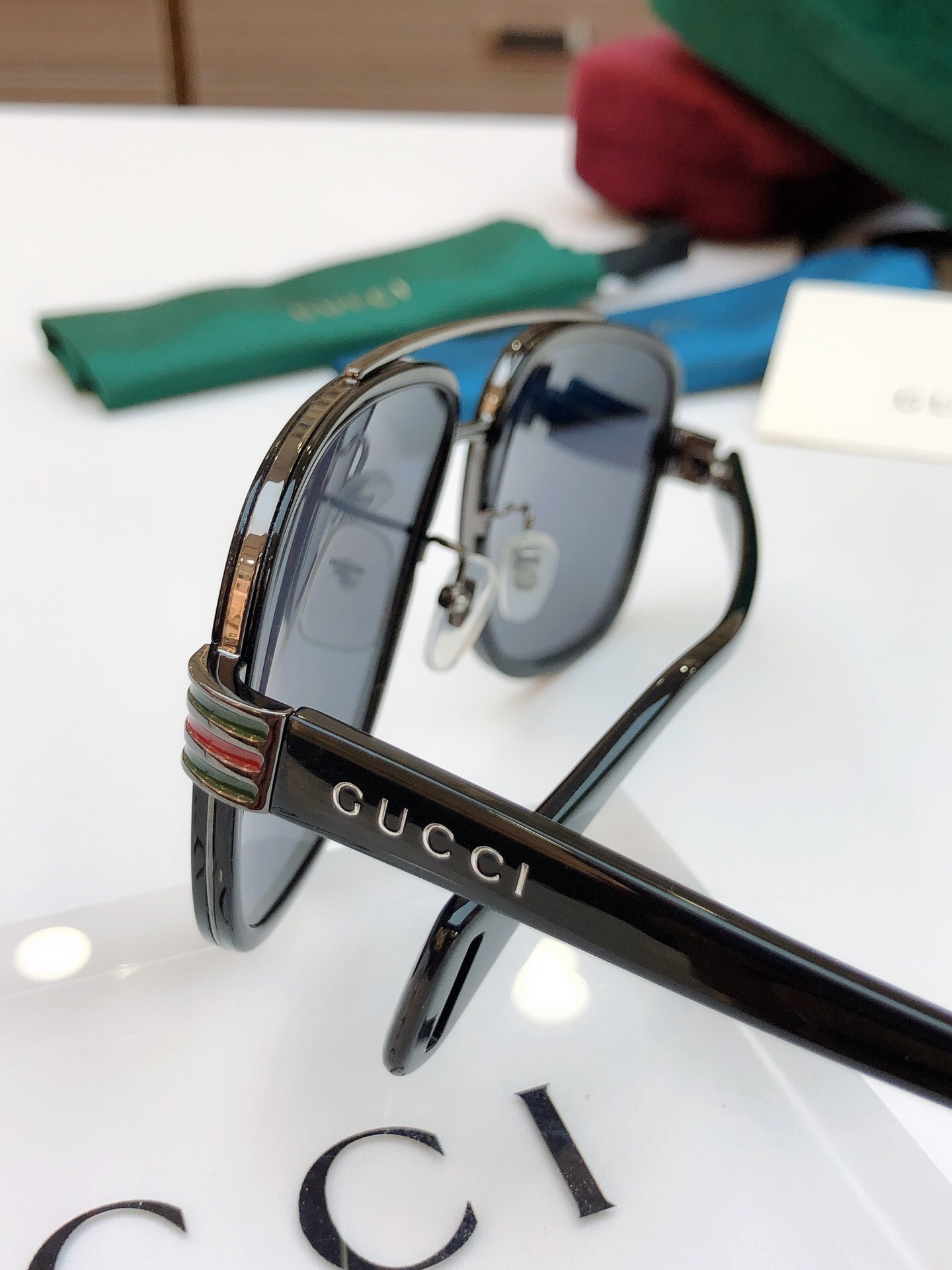GUCCI-BLACK-FRAME-GREY-LENS-SUNGLASSES-GG0448S-004-05 GUCCI BLACK FRAME GREY LENS SUNGLASSES GG0448S 004 05