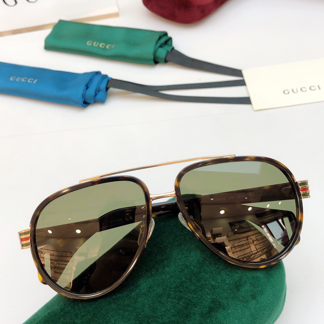 GUCCI-BROWN-FRAME-GREEN-LENS-SUNGLASSES-GG0447S-004-01 GUCCI BROWN FRAME GREEN LENS SUNGLASSES GG0447S 004 01