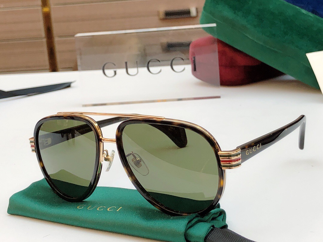 GUCCI-BROWN-FRAME-GREEN-LENS-SUNGLASSES-GG0447S-004-02 GUCCI BROWN FRAME GREEN LENS SUNGLASSES GG0447S 004 02
