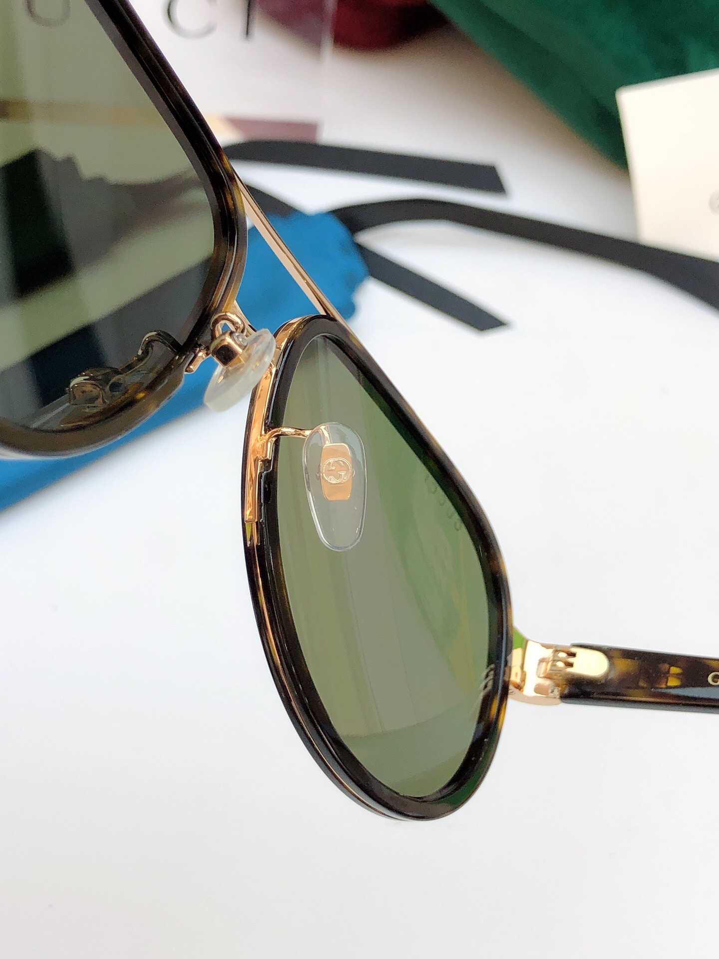 GUCCI-BROWN-FRAME-GREEN-LENS-SUNGLASSES-GG0447S-004-05 GUCCI BROWN FRAME GREEN LENS SUNGLASSES GG0447S 004 05