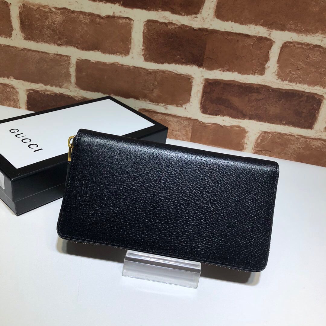 GUCCI-GG-MARMONT-LEATHER-ZIP-AROUND-WALLET-BLACK-GOLD-LOGO-428736-DJ20T-1000-02 GUCCI GG MARMONT LEATHER ZIP AROUND WALLET BLACK GOLD LOGO 428736 DJ20T 1000 02