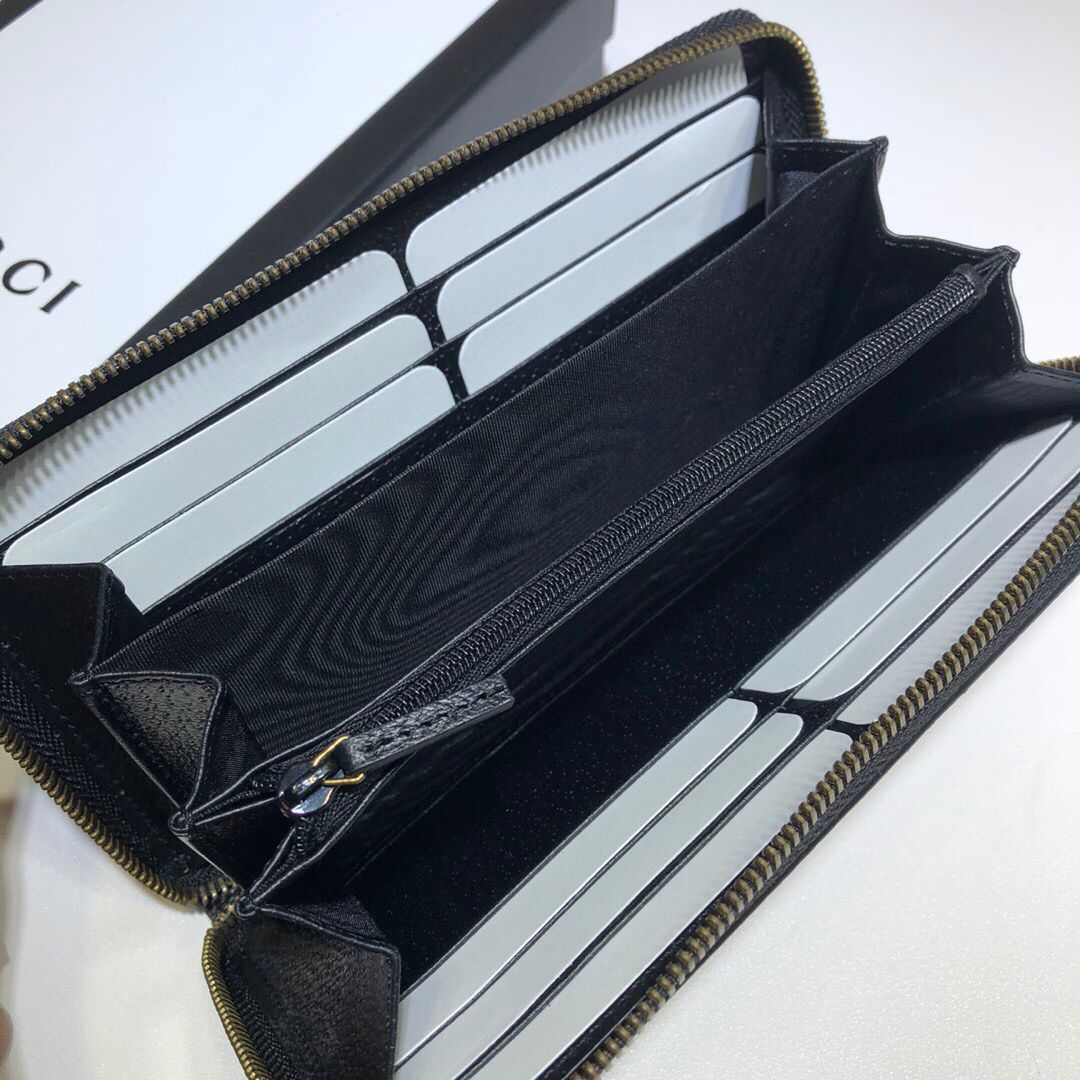 GUCCI-GG-MARMONT-LEATHER-ZIP-AROUND-WALLET-BLACK-GOLD-LOGO-428736-DJ20T-1000-06 GUCCI GG MARMONT LEATHER ZIP AROUND WALLET BLACK GOLD LOGO 428736 DJ20T 1000 06