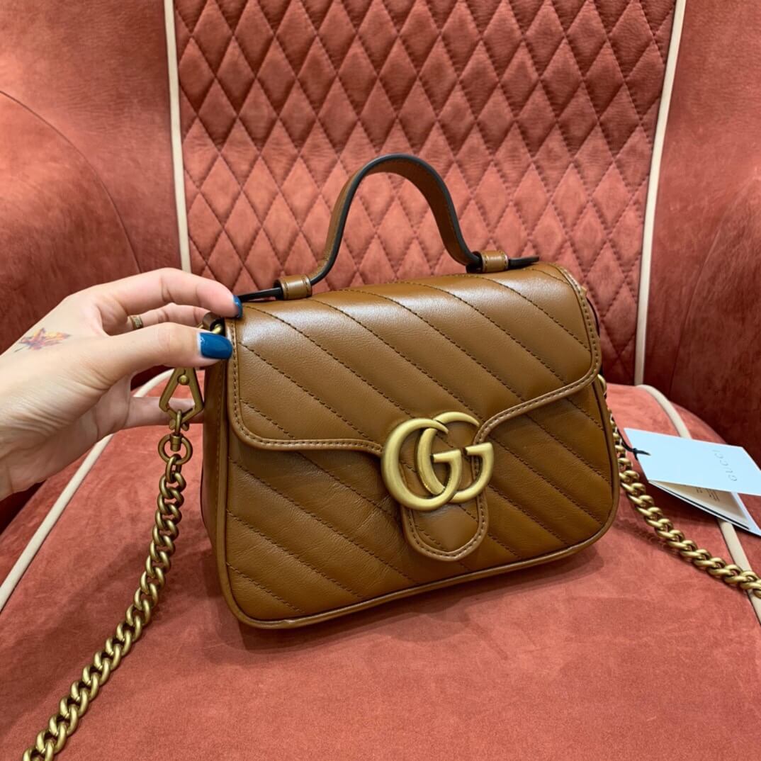GUCCI-GG-MARMONT-MINI-TOP-HANDLE-BAG-BROWN-LEATHER-583571-0OLFT-2535-01 GUCCI GG MARMONT MINI TOP HANDLE BAG BROWN LEATHER 583571 0OLFT 2535 01