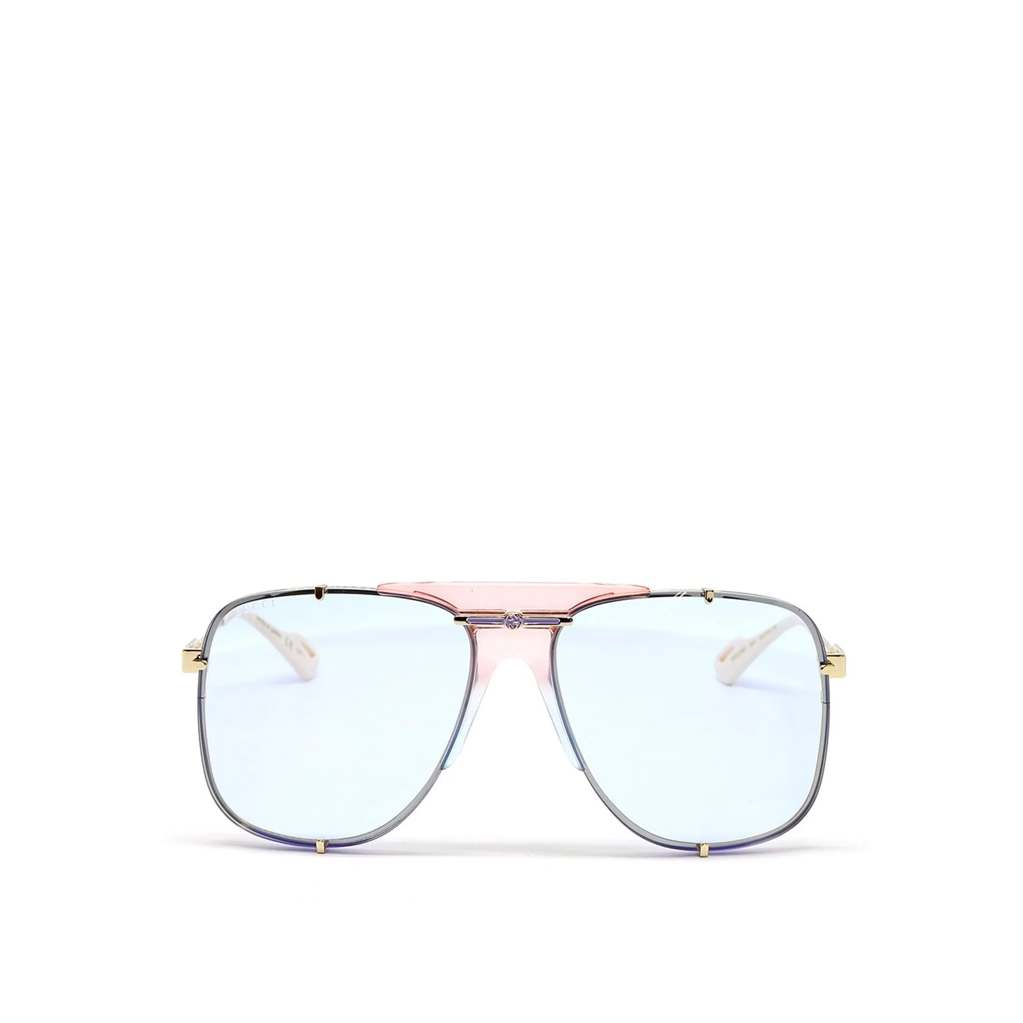 GUCCI-GOLD-FRAME-BLUE-LENS-SUNGLASSES-GG0739S-005-0 GUCCI GOLD FRAME BLUE LENS SUNGLASSES GG0739S 005 0