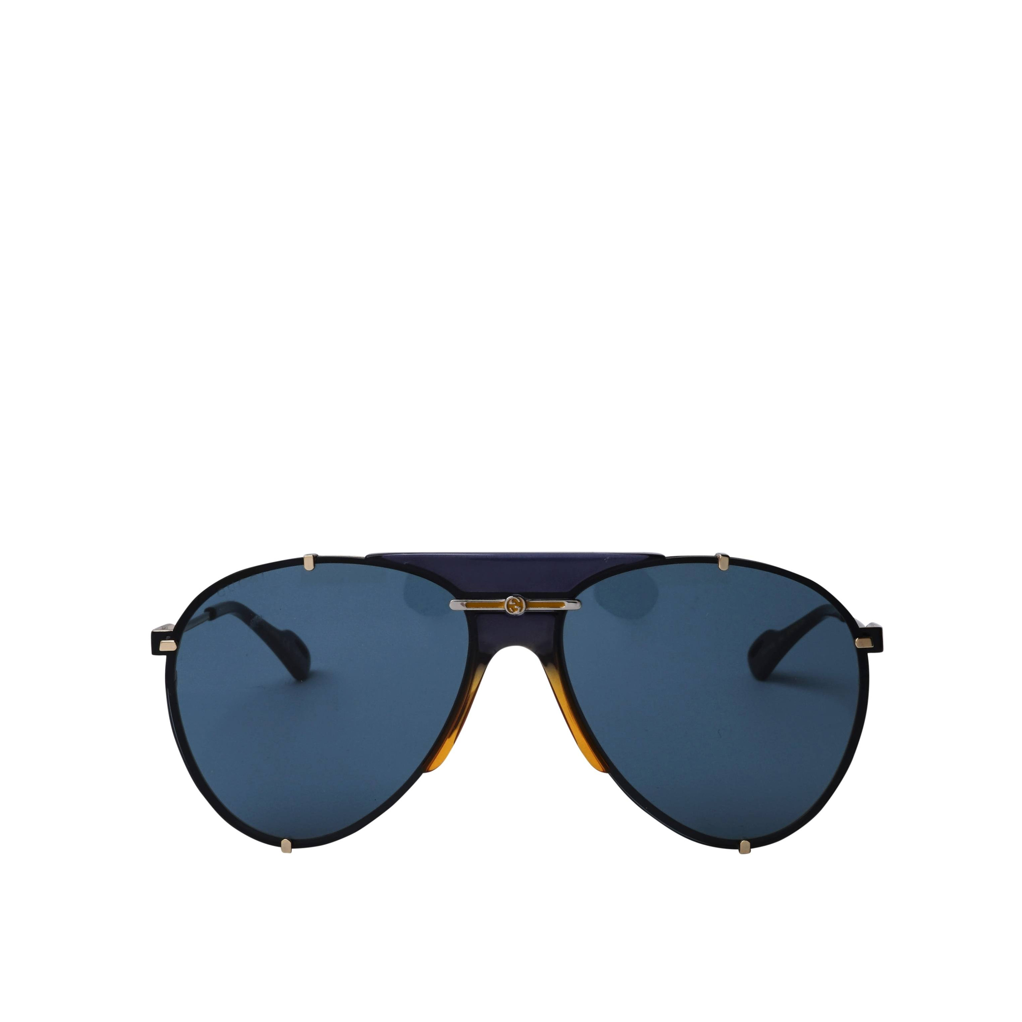 GUCCI-GOLD-FRAME-BLUE-LENS-SUNGLASSES-GG0740S-002-0 GUCCI GOLD FRAME BLUE LENS SUNGLASSES GG0740S 002 0