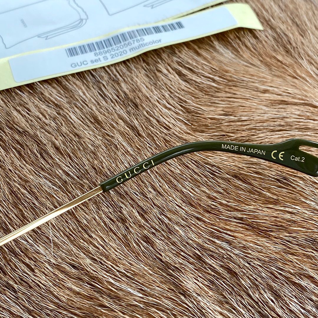 GUCCI-GOLD-FRAME-BLUE-LENS-SUNGLASSES-GG0740S-002-07 GUCCI GOLD FRAME BLUE LENS SUNGLASSES GG0740S 002 07