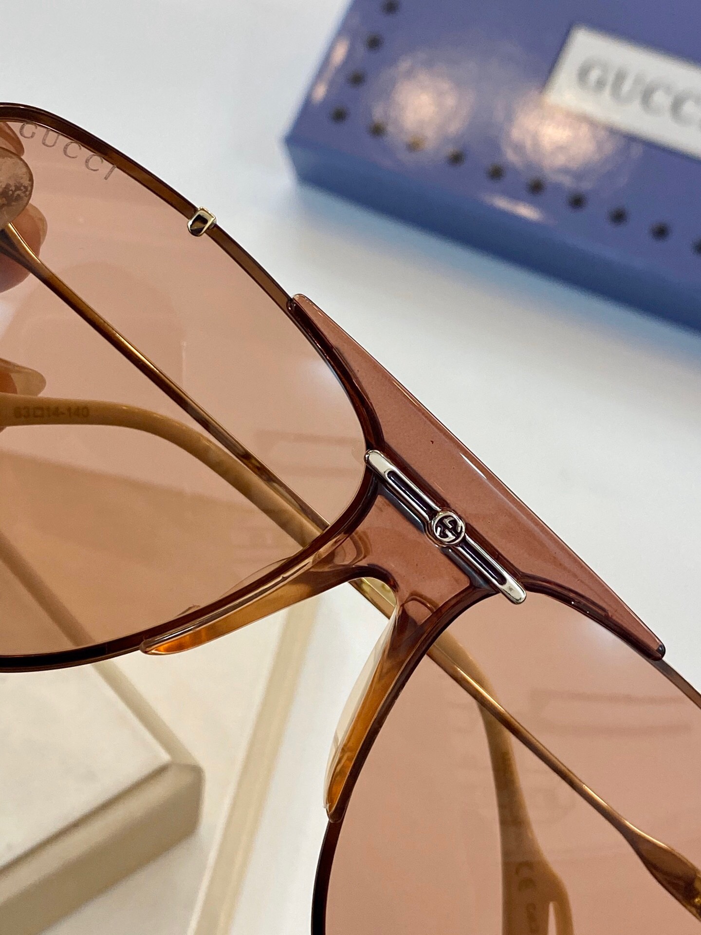 GUCCI-GOLD-FRAME-BROWN-LENS-SUNGLASSES-GG0739S-002-06 GUCCI GOLD FRAME BROWN LENS SUNGLASSES GG0739S 002 06