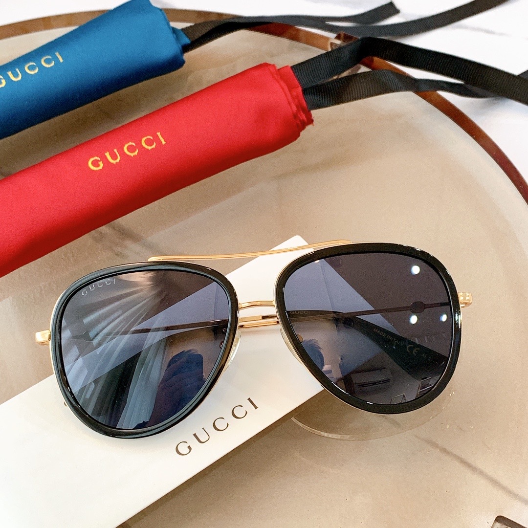GUCCI-GOLD-FRAME-GREEN-LENS-SUNGLASSES-GG0062S-011-01 GUCCI GOLD FRAME GREEN LENS SUNGLASSES GG0062S 011 01